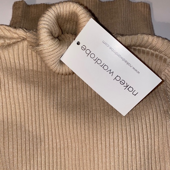 naked wardrobe Dresses & Skirts - NWT*Naked Wardrobe basic nude turtleneck dress